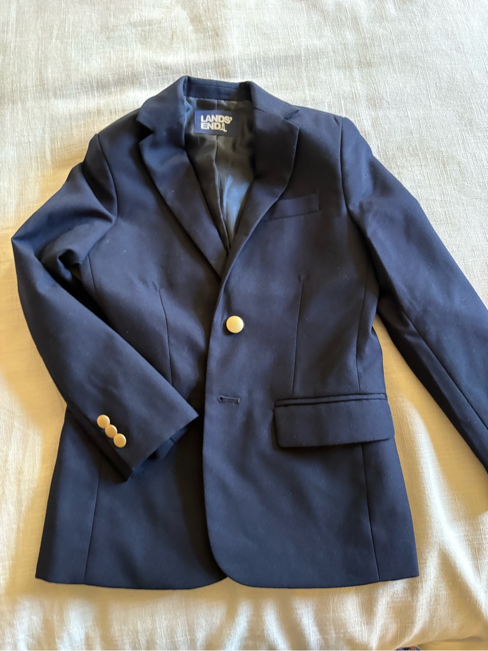 Lands' End Navy Blazer with Gold Buttons